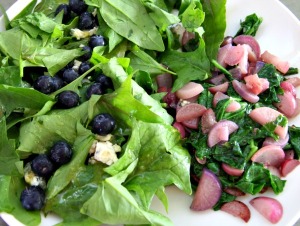 radishes cooked and blues salad